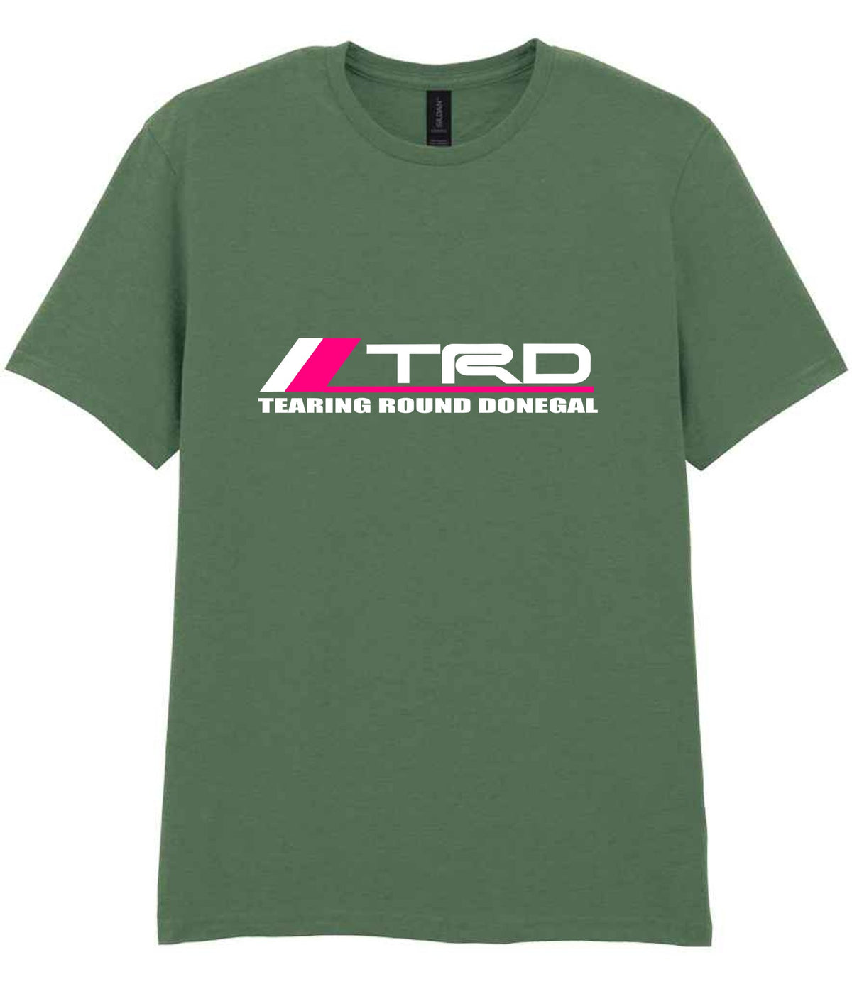 Tearing Round Donegal t-shirt in military green