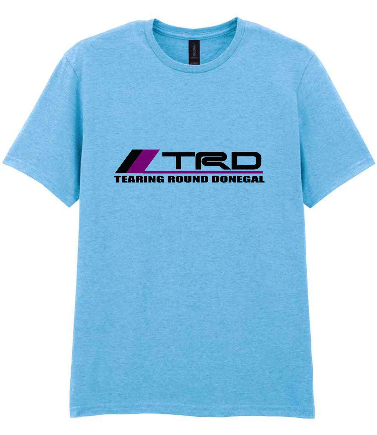 Tearing Round Donegal t-shirt in sky blue