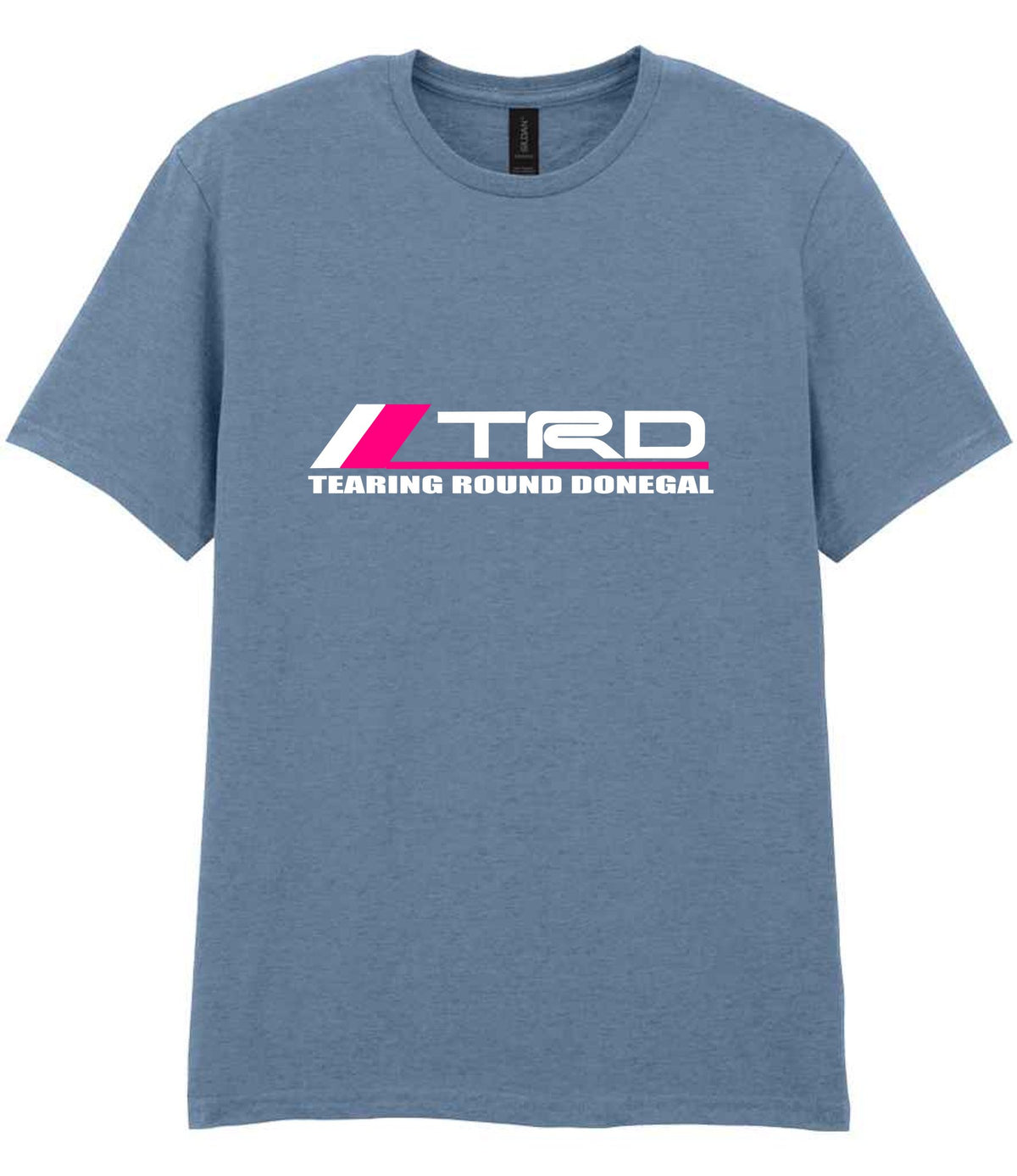Tearing Round Donegal t-shirt in stone blue