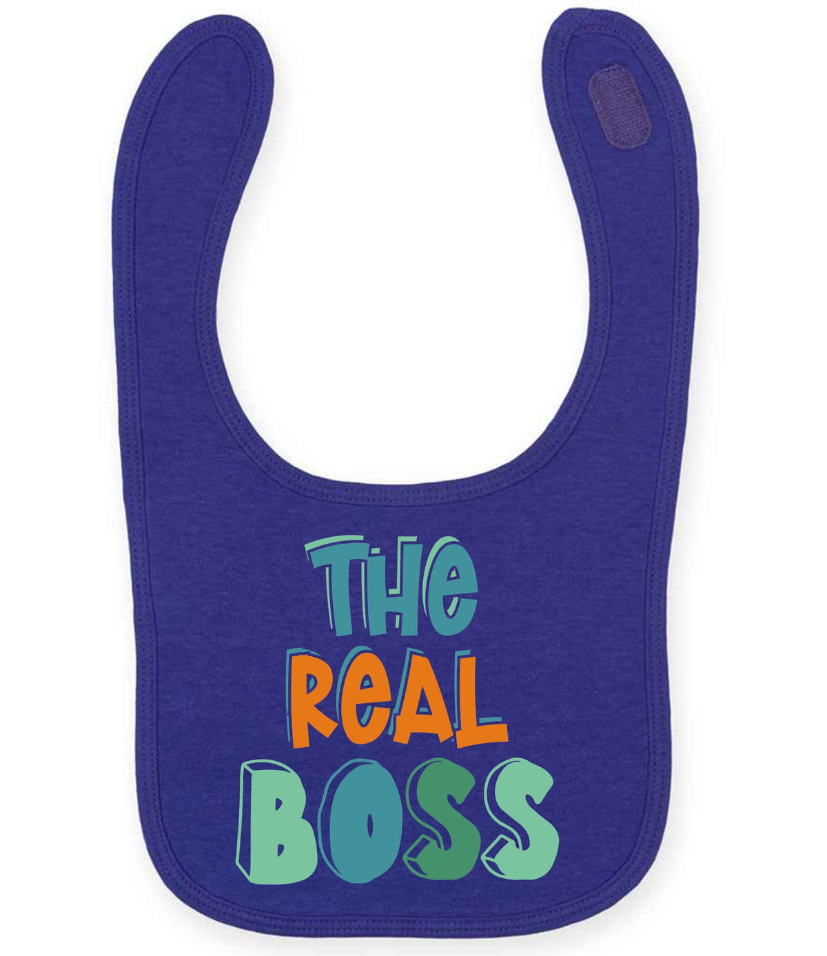 Bib piece of the The Boss Matching Set with Adult T-Shirt, Baby Tee & Bib – Family Matching Outfits in Purple