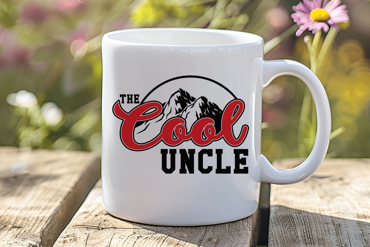 Mug piece of the The Cool Uncle Mug & Coaster Matching Set in White