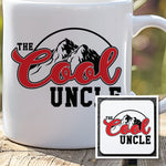 The Cool Uncle Mug & Coaster Matching Set in White