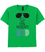 Kid piece of the The Coolest Matching Set Dad and Kid T-Shirts with Sunglasses and Mustache Designs in Irish Green