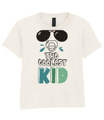 Kid piece of the The Coolest Matching Set Dad and Kid T-Shirts with Sunglasses and Mustache Designs in Natural