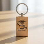*** THE *** PATH to My HEART IS PAVED WITH HOOF PRINTS wooden keyring in standard
