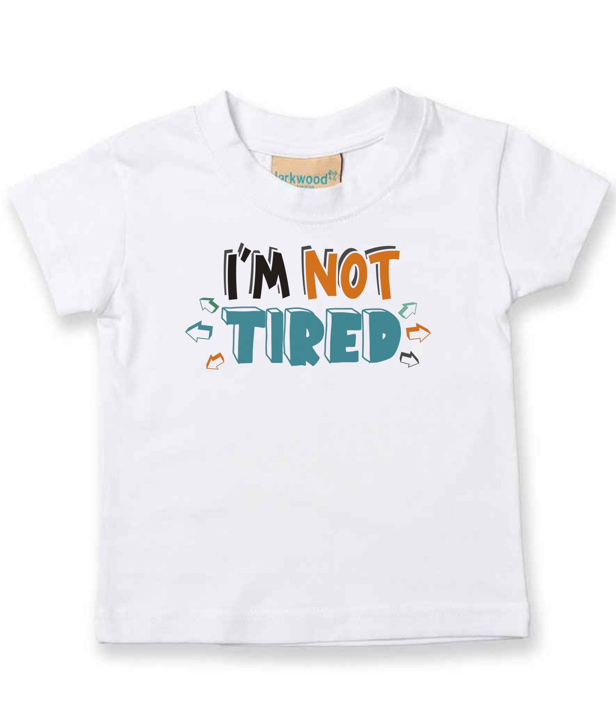 Baby piece of the Tired Family T-shirts Matching Set with Adult and Baby Designs in White