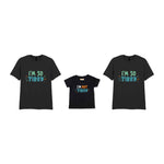 Tired Family T-shirts Matching Set with Adult and Baby Designs in Black