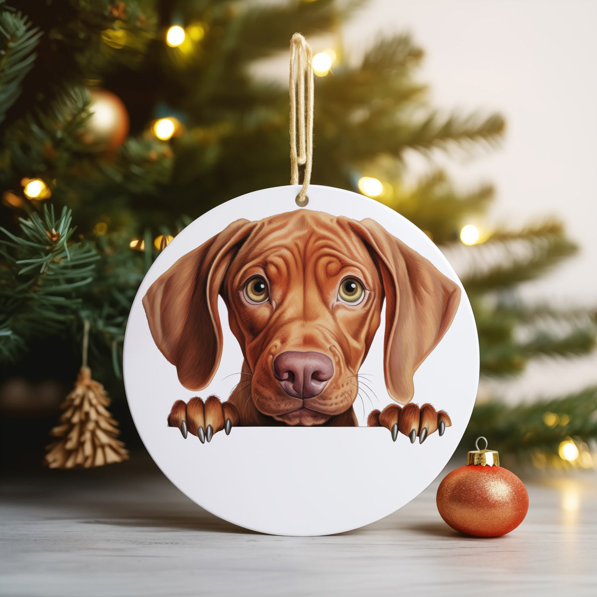 Vizsla Dog Portrait hanging decoration in standard