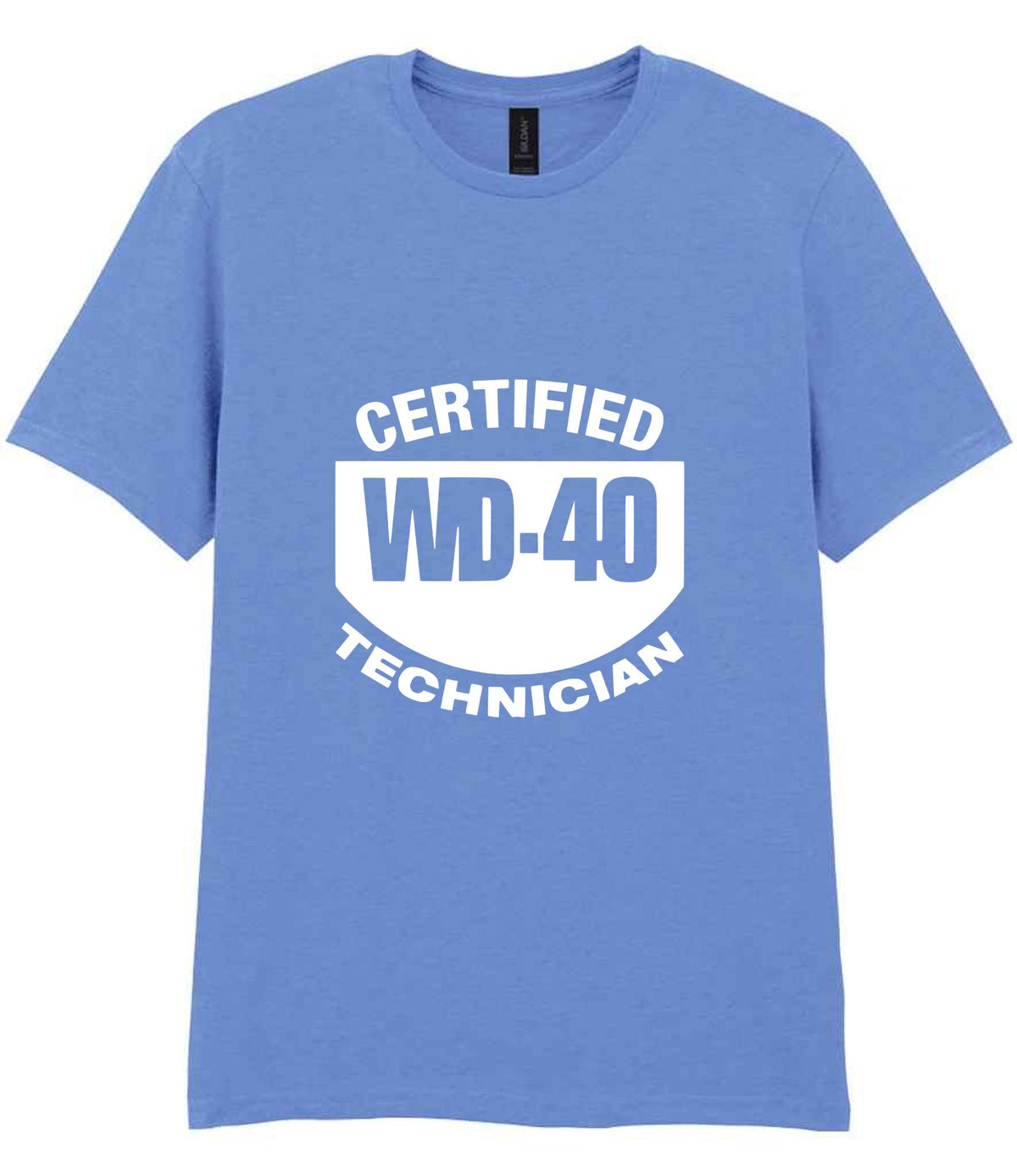 WD 40 Technician t-shirt in carolina blue