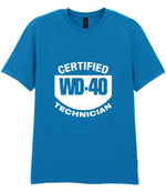 WD 40 Technician t-shirt in sapphire blue