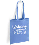 Wedding Planning BAG tote bag in denim blue