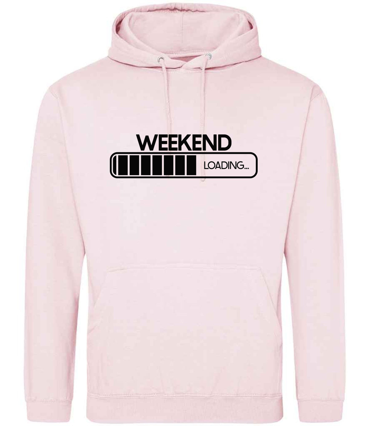 Weekend Loading... hoodie in baby pink