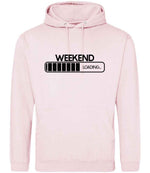 Weekend Loading... hoodie in baby pink