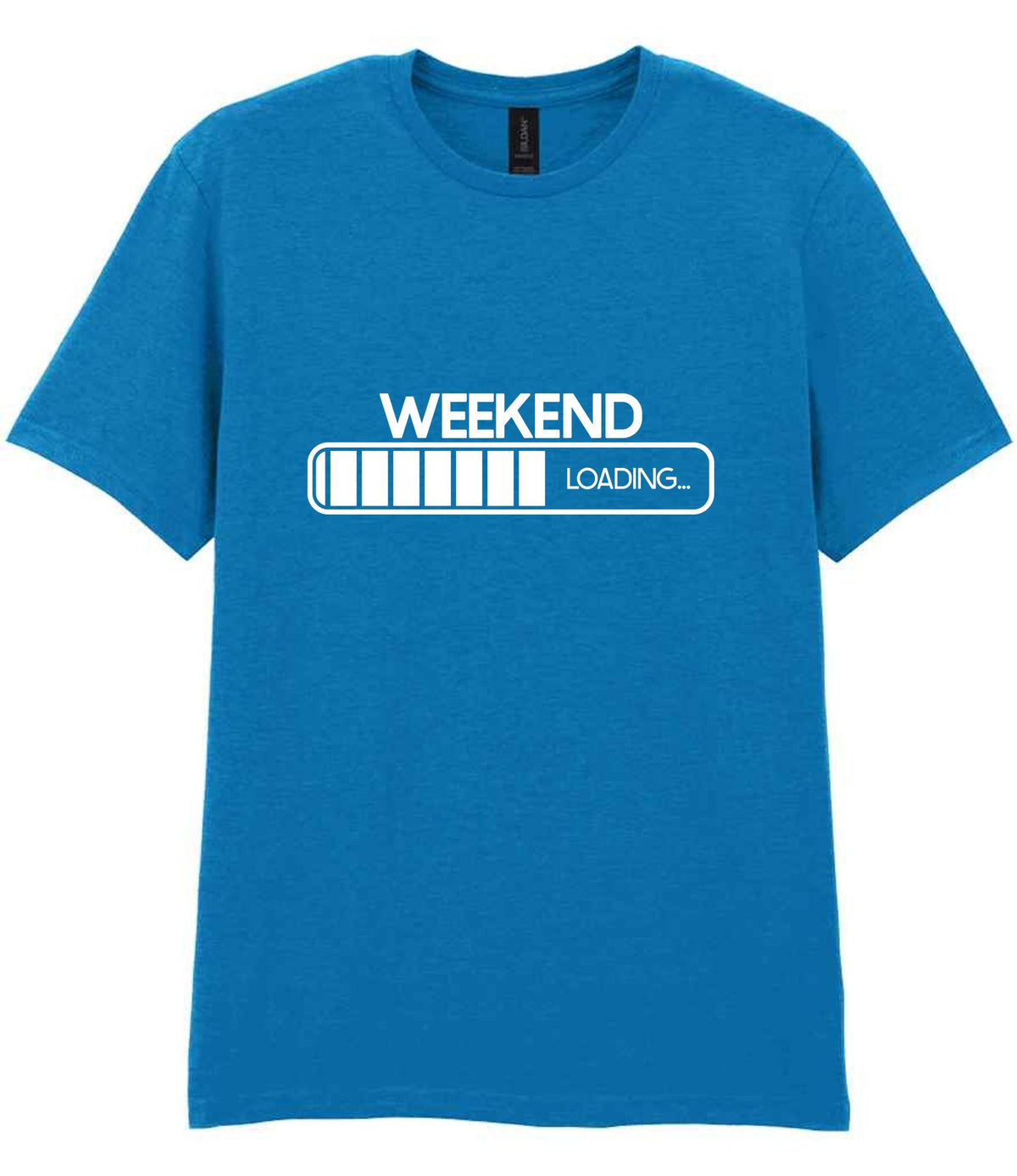 Weekend Loading... t-shirt in sapphire blue