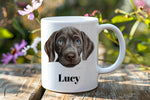 Customisable Weimaraner Puppy Face – Orca 11oz Standard Mug, personalised with your own text
