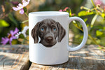 Weimaraner Puppy Face standard mug in white