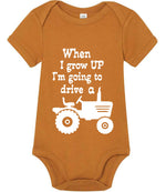 When I Grow UP I'm Going to Drive A t-shirt in toffee