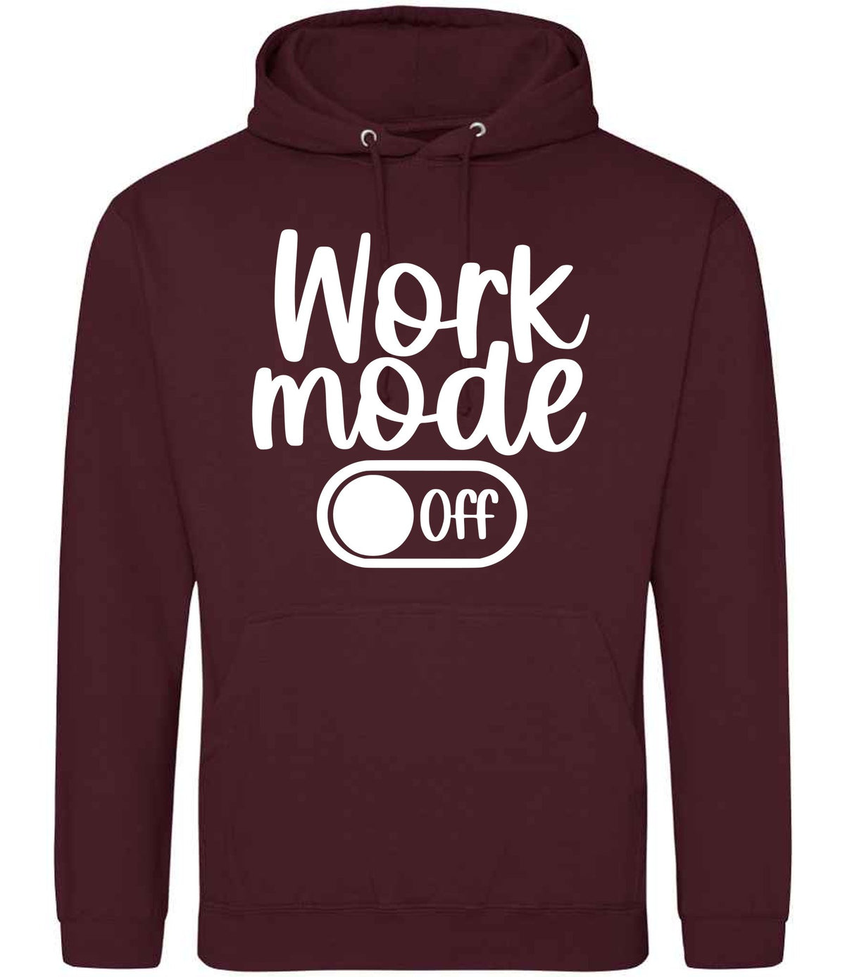 Work Mode Off hoodie in burgundy
