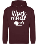 Work Mode Off hoodie in burgundy
