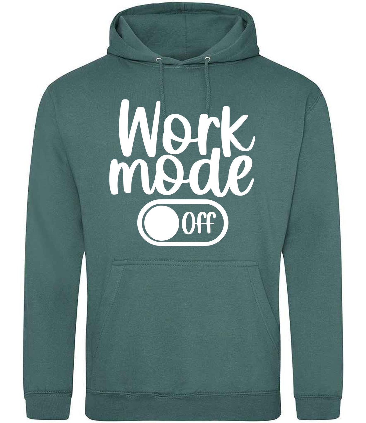 Work Mode Off hoodie in moss green