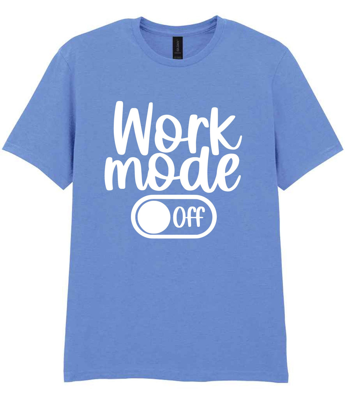 Work Mode Off t-shirt in carolina blue