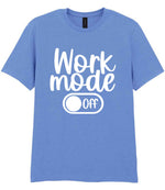 Work Mode Off t-shirt in carolina blue