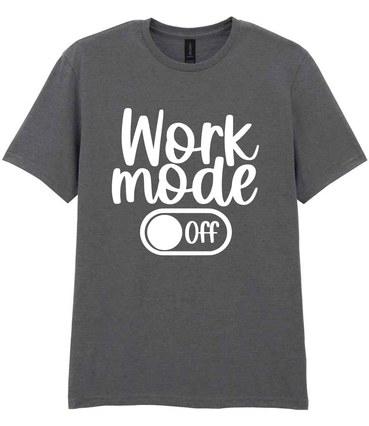 Work Mode Off t-shirt in charcoal