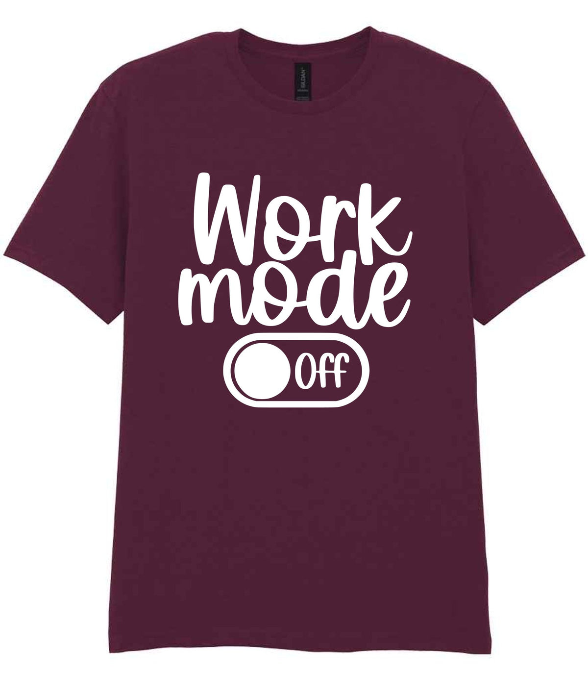 Work Mode Off t-shirt in maroon