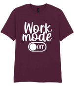 Work Mode Off t-shirt in maroon