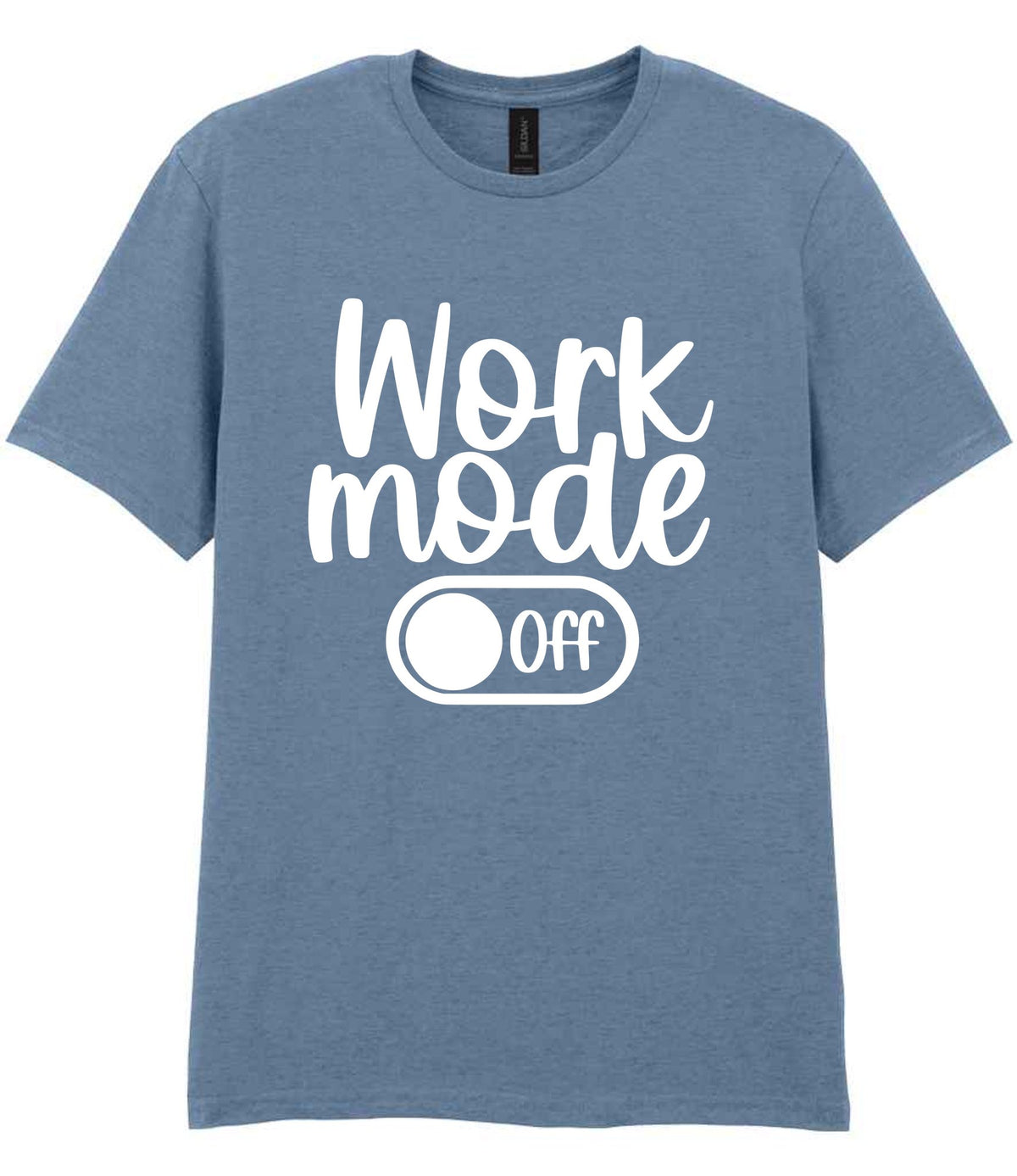Work Mode Off t-shirt in stone blue