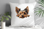 Yorkshire Terrier Face cushion in white
