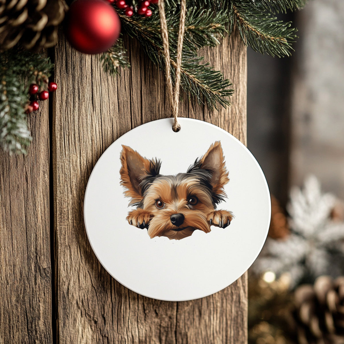 Yorkshire Terrier Face hanging decoration in standard