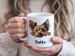 Customisable Yorkshire Terrier Face – Orca 11oz Standard Mug, personalised with your own text