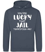 You're Lucky That Jail Terrifies Me! hoodie in airforce blue