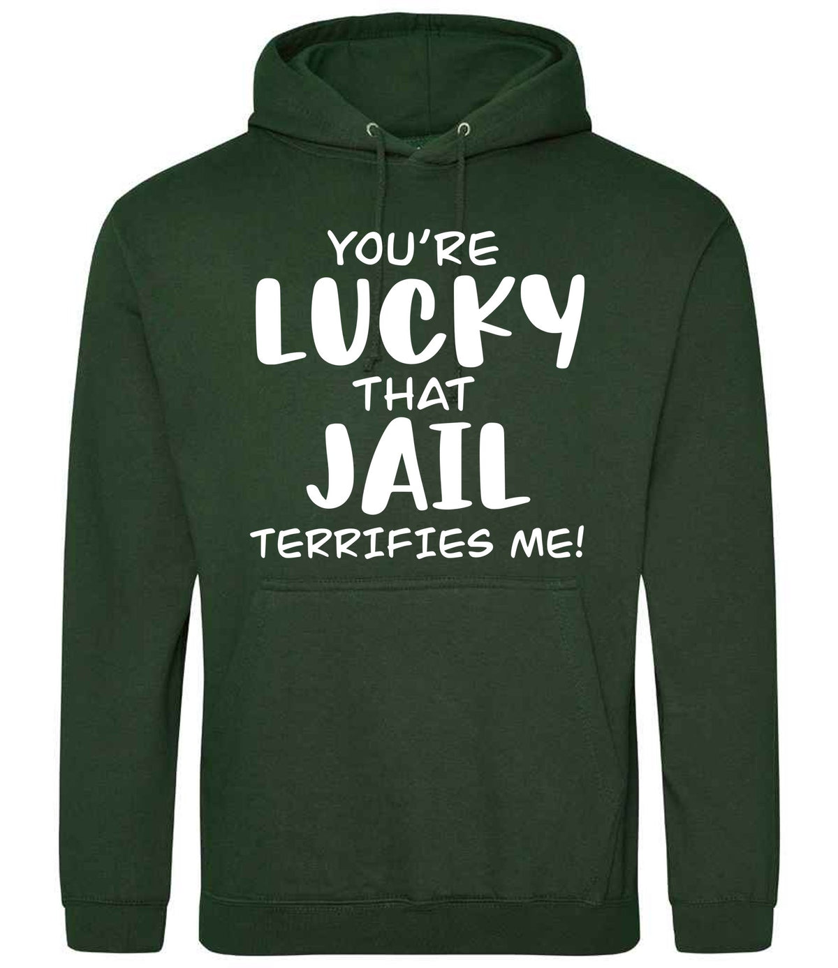 You're Lucky That Jail Terrifies Me! hoodie in forest green