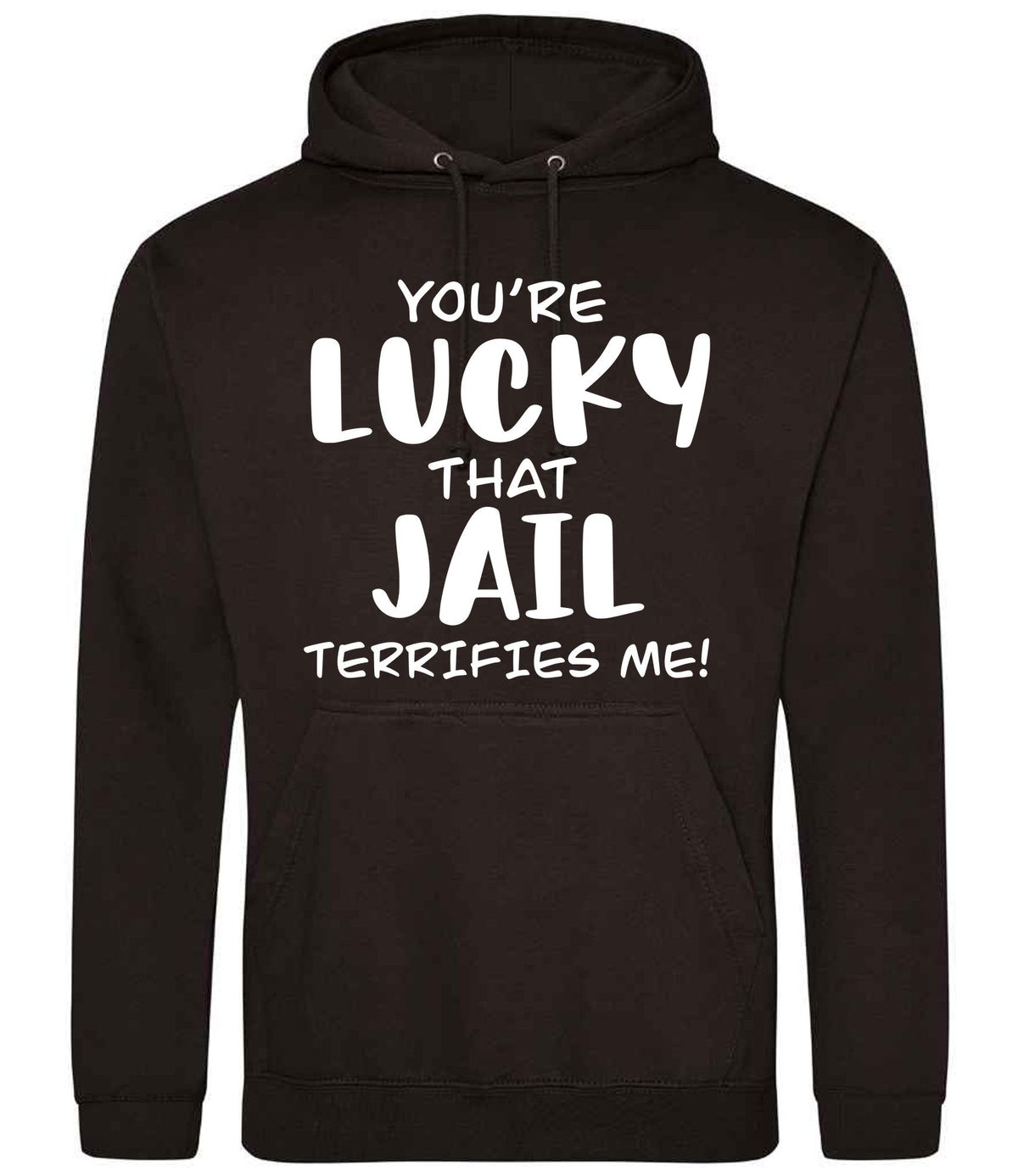 You're Lucky That Jail Terrifies Me! hoodie in jet black