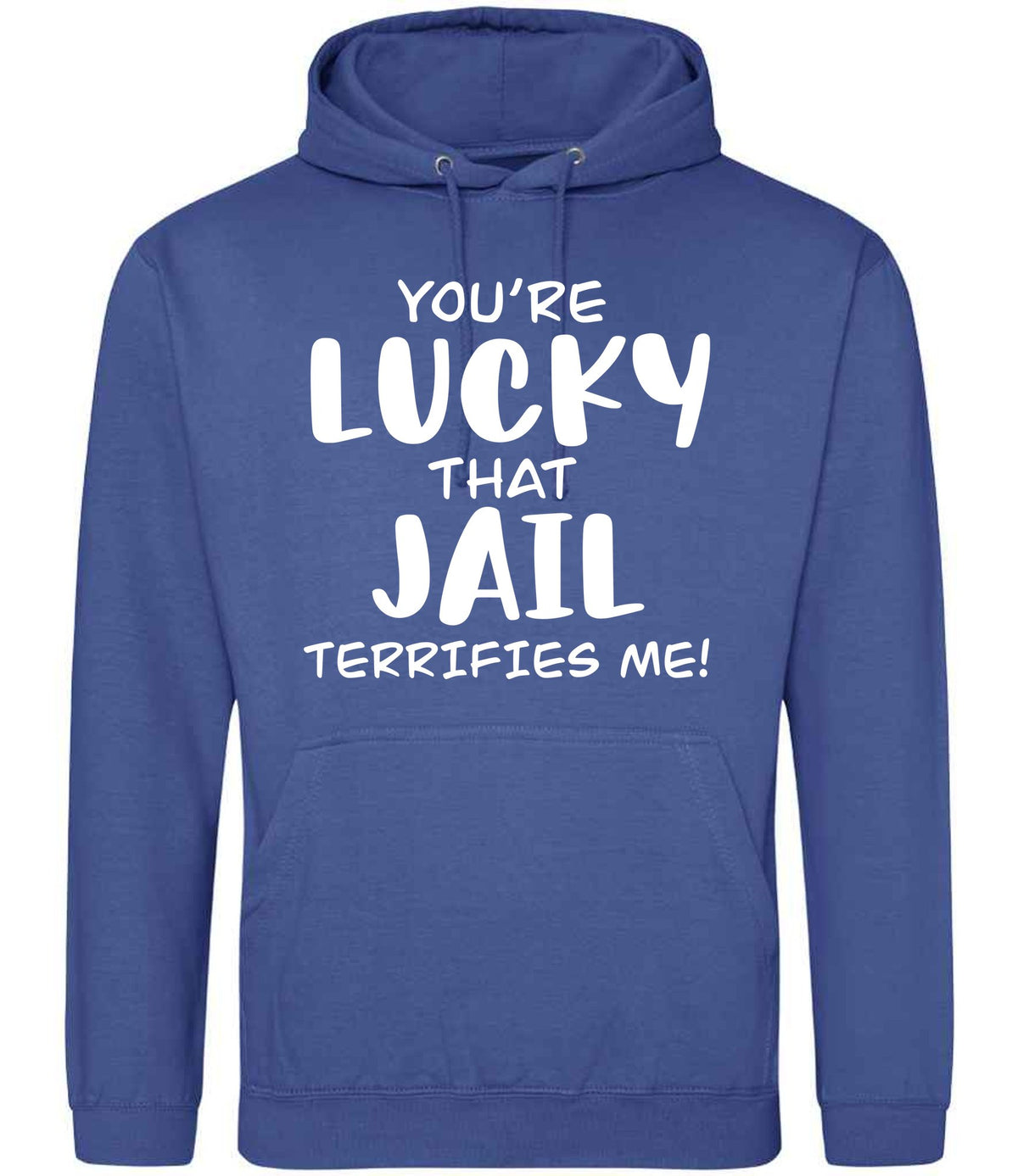 You're Lucky That Jail Terrifies Me! hoodie in royal blue
