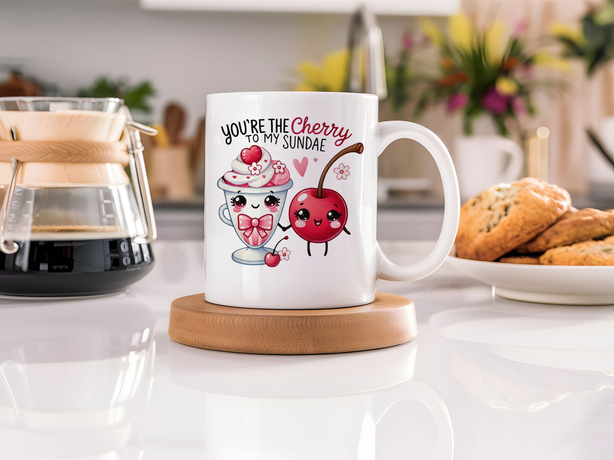 YOU'RE THE Cherry TO MY SUNDAE standard mug in white