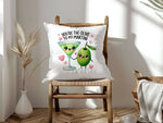 You're the Olive to My Martini cushion in white