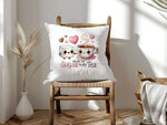YOU'RE THE SUGAR TO MY Tea cushion in white