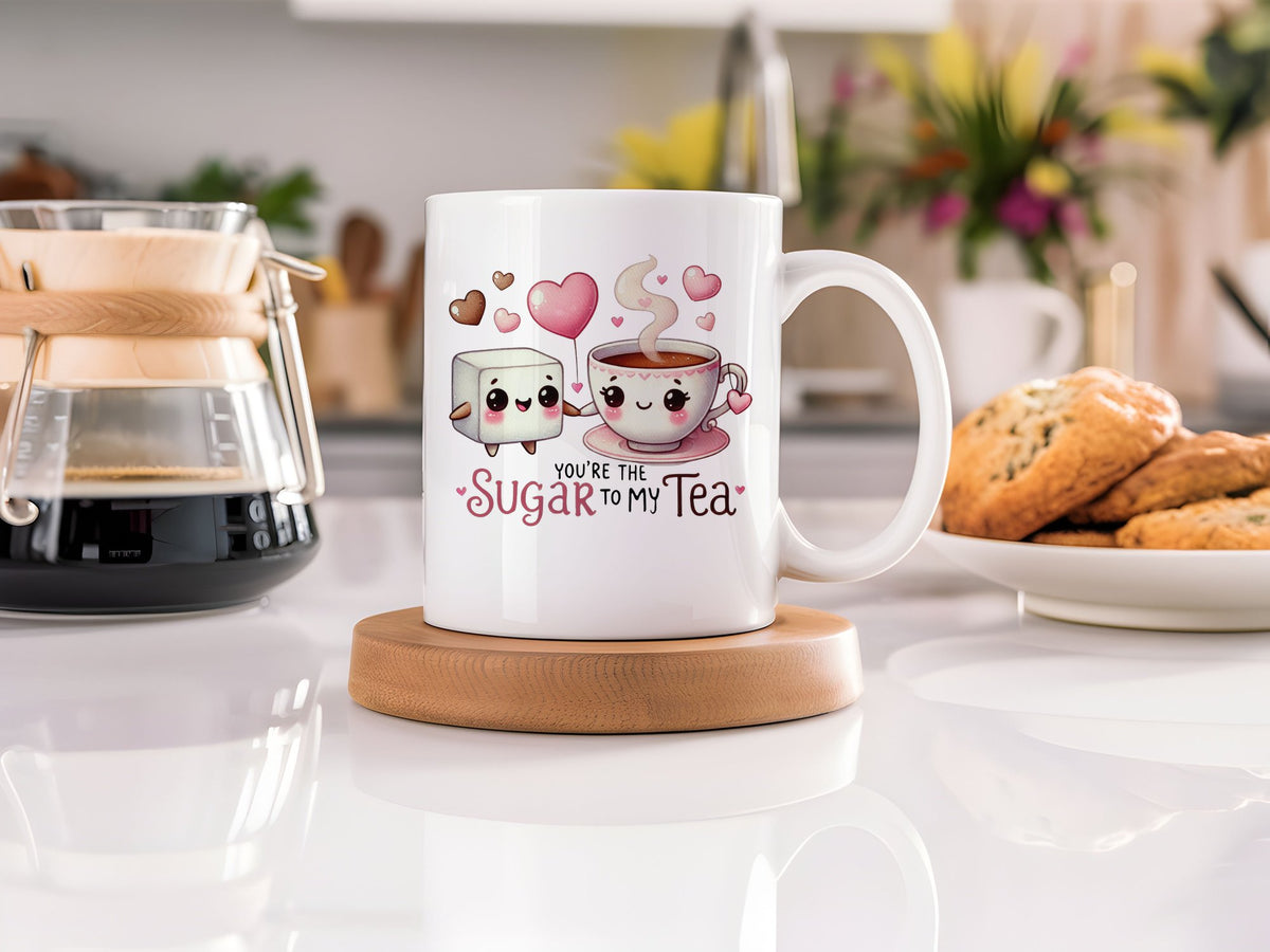 YOU'RE THE SUGAR TO MY Tea standard mug in white