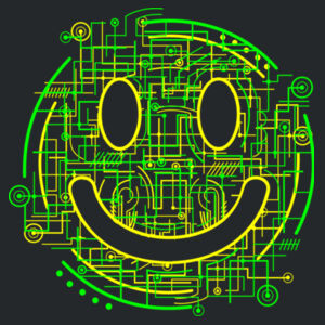 Electric Smiley - Heavyweight blend youth hooded sweatshirt Design