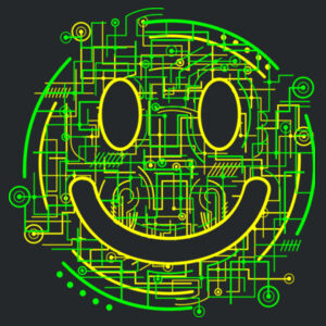 Electric Smiley  - Softstyle™ adult ringspun t-shirt Design