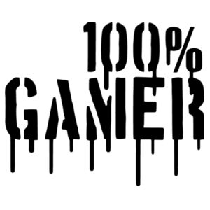 100% Gamer - Horizontal Wall Sticker Design