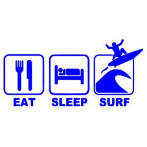 Eat Sleep Surf - Car Bumper Sticker Design