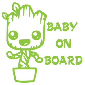 Baby Groot on Board - Car Bumper Sticker Design