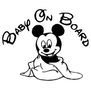 Baby On Board Mickey  - Car Bumper Sticker Design