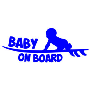 Baby on Surfboard - Car Bumper Sticker Design