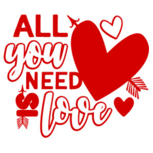 All you Need is Love  - Rectangle Smooth Edge Keyring Design