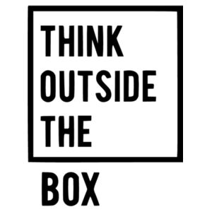 Think Outside The Box - Vertical Wall Sticker Design